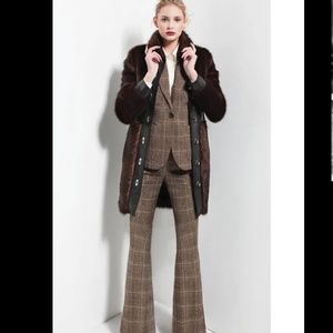 Rachel Zoe Faux Fur and Faux Leather Coat